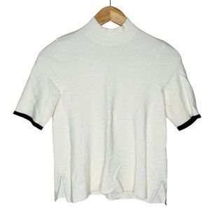 Anthropologie Moth Crop Sweater Mock Neck Short Sleeve XS